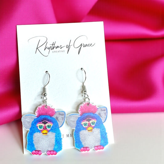 Furby Frenzy: Nostalgic Drop Earrings for Playful Hearts! - Rhythms of Grace Creative