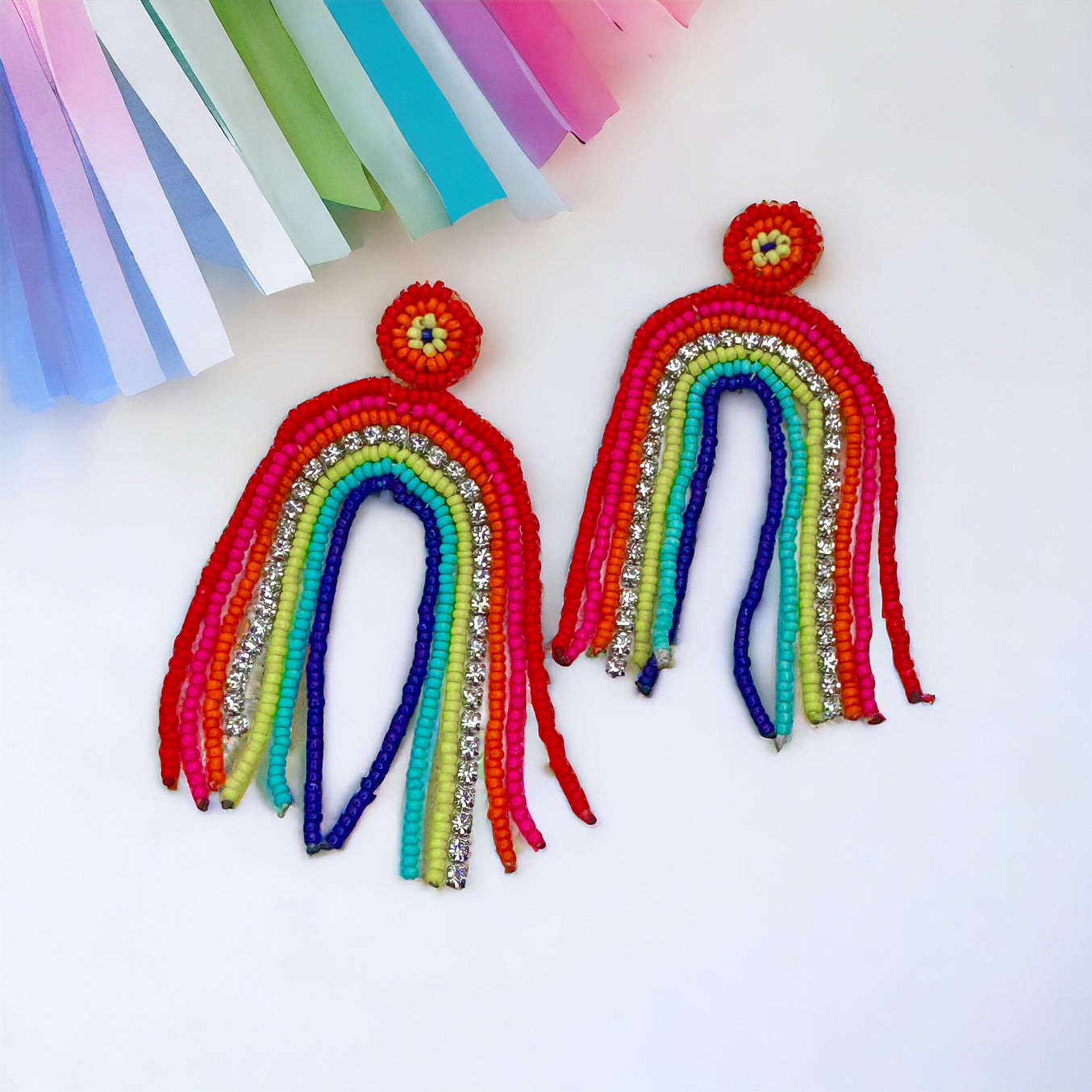 Beaded Rainbow Earrings - Celebrate Love & Joy! 🌈
