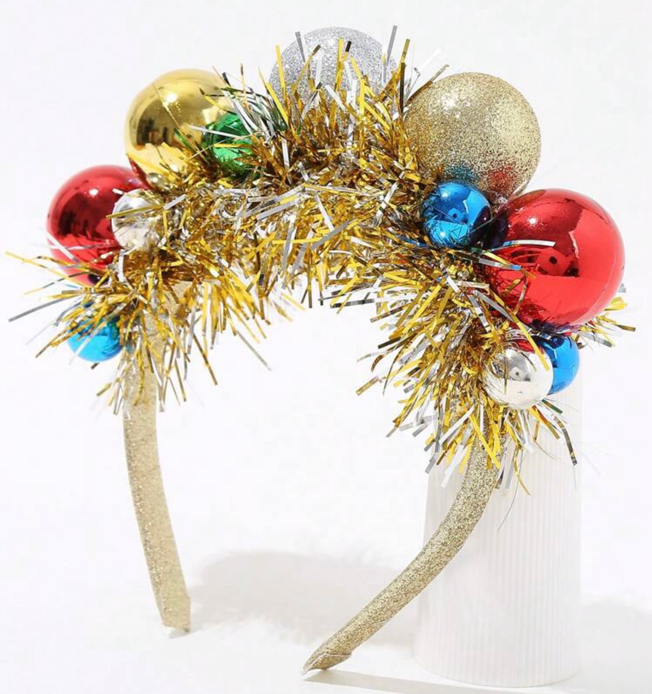Ho Ho Ho-liday Glam: Red & Green Christmas Ornament Headband!