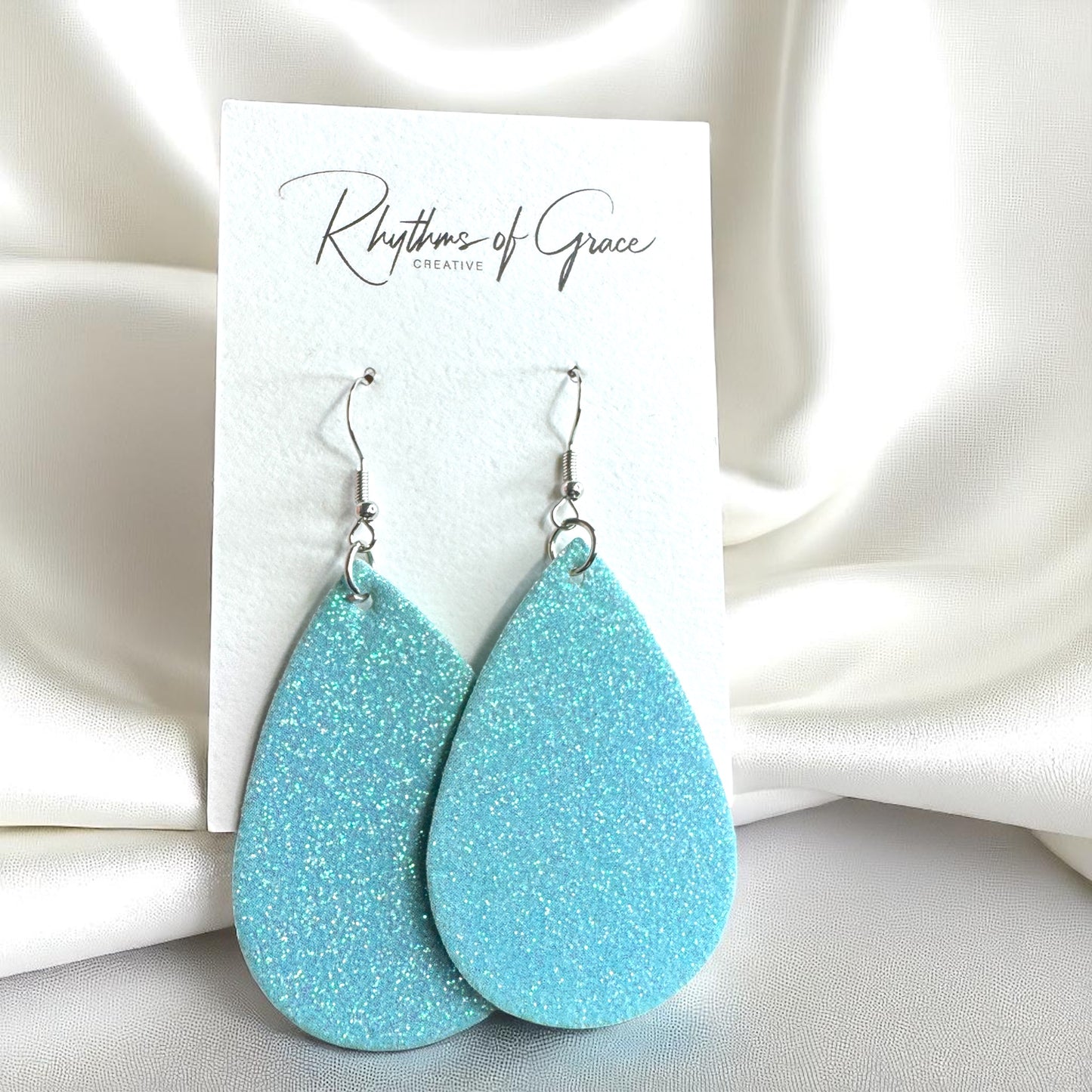 Sparkle & Shine: Glitter Teardrop Dangle Earrings ✨ - Rhythms of Grace Creative