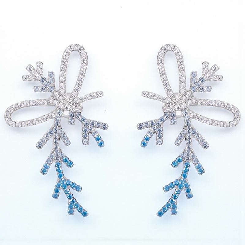 Sparkling Frozen Bow Earrings – Embrace Holiday Glamour!