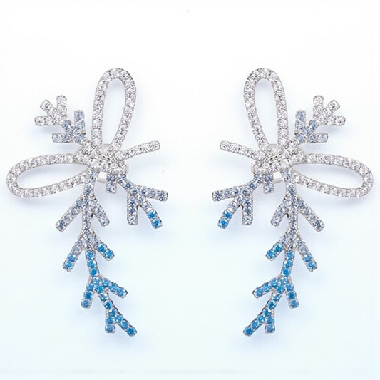 Sparkling Frozen Bow Earrings – Embrace Holiday Glamour!