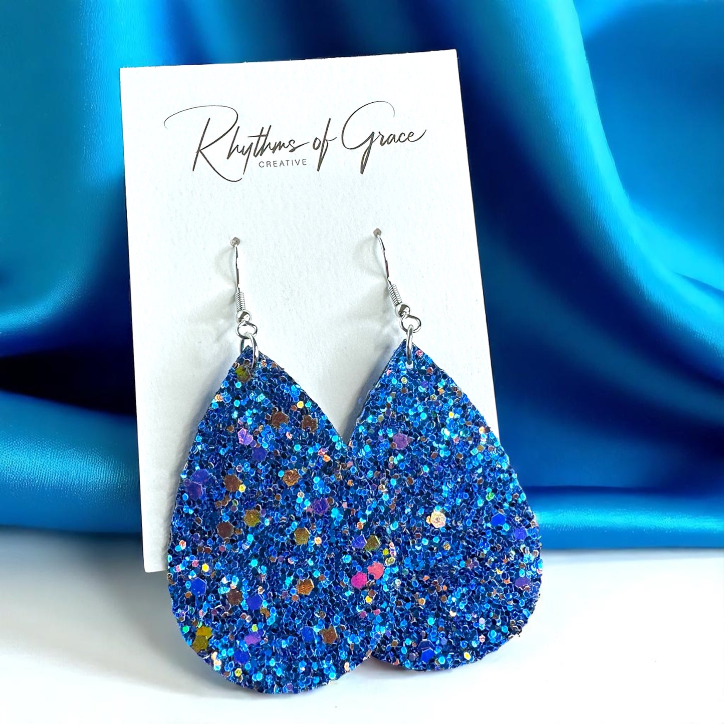 Sparkle & Shine: Glitter Teardrop Dangle Earrings ✨ - Rhythms of Grace Creative