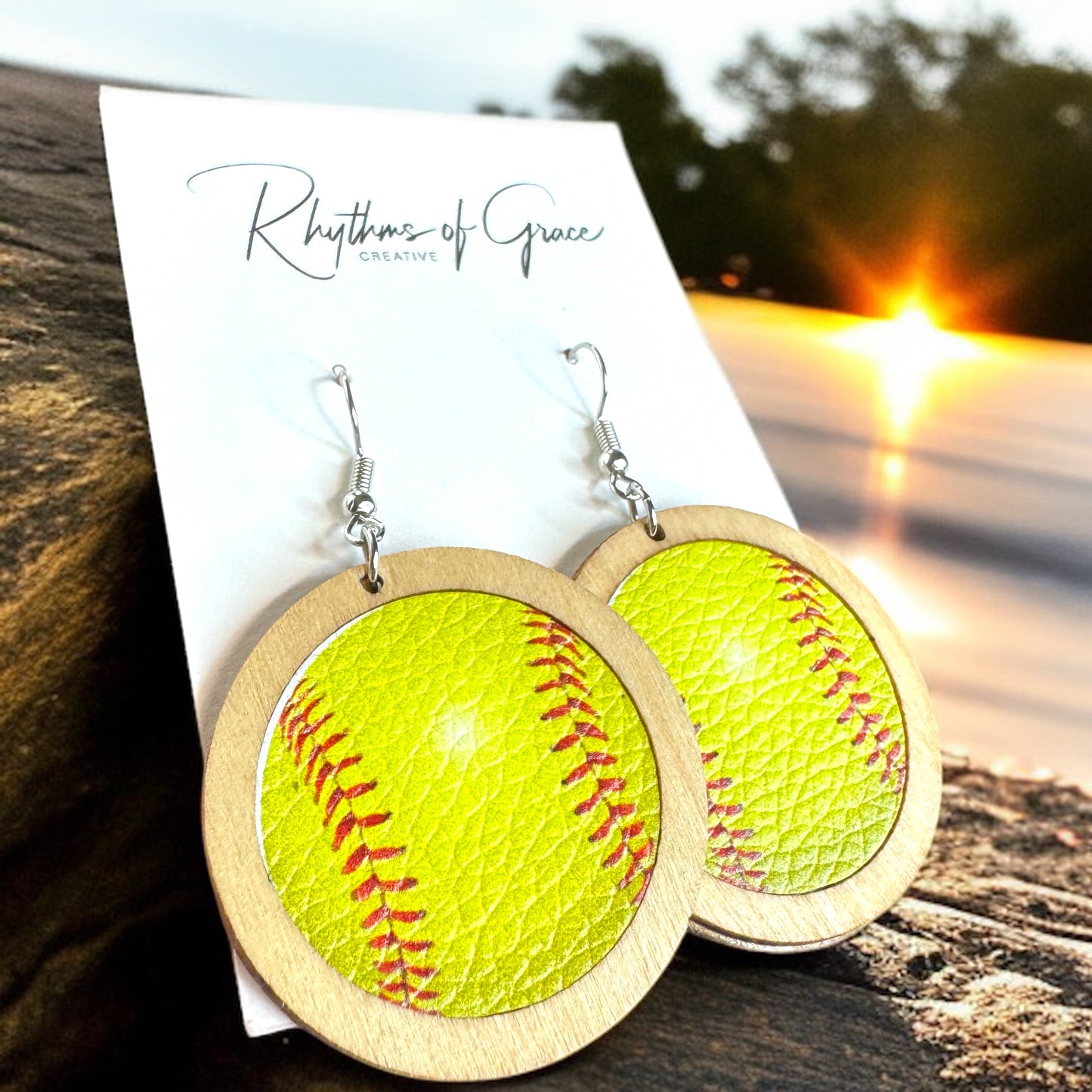 Swing into Style: Softball Dangle Earrings for Game Day Glam!