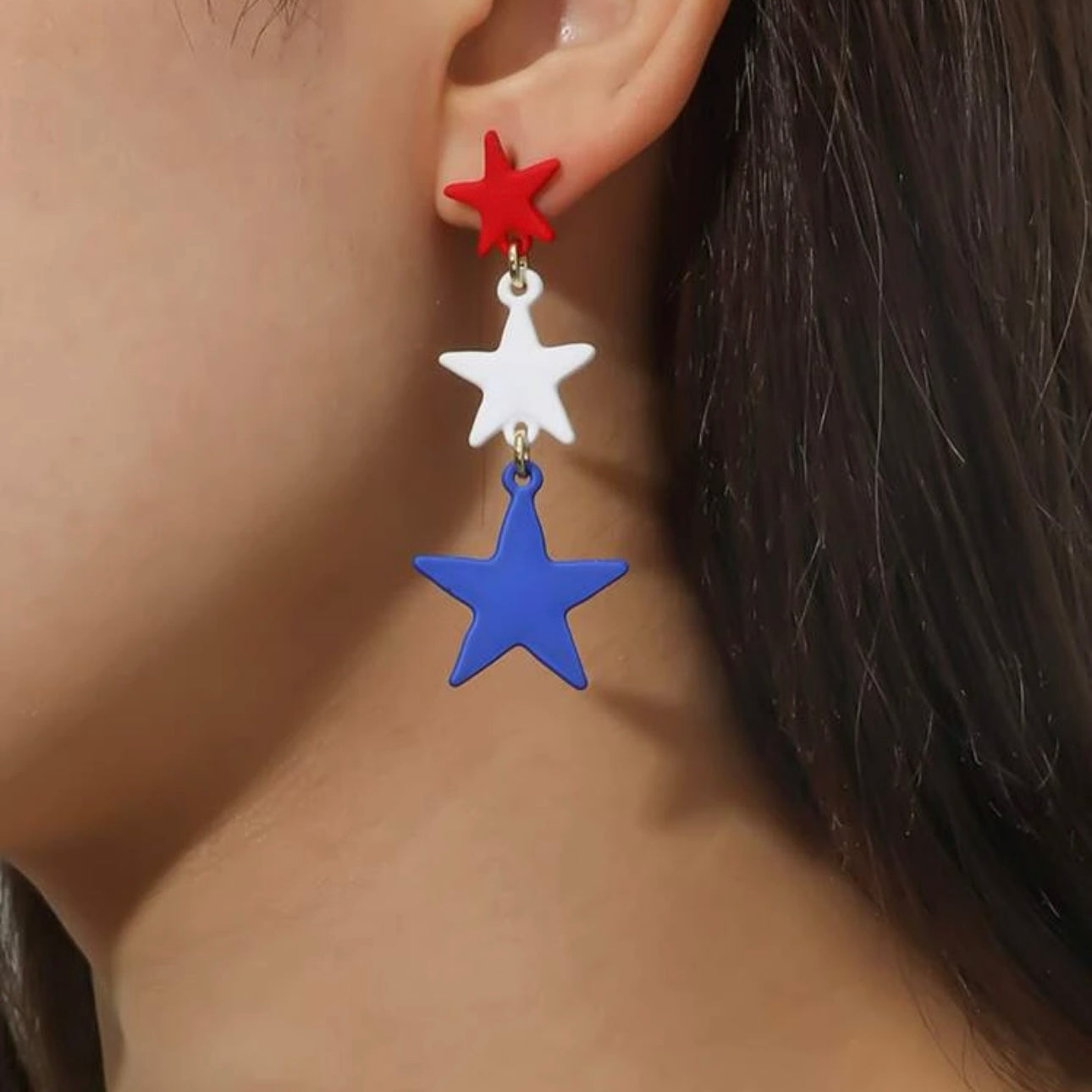 Patriotic Stars Earrings - Shine Bright This Fourth of July!