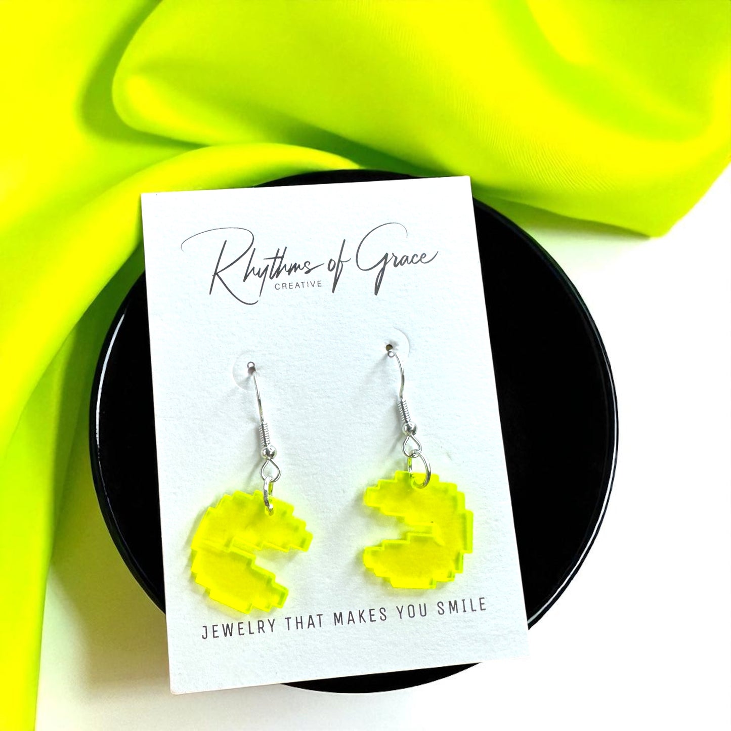 PAC-MAN Party Earrings Set - Embrace 80's Retro with Handmade Dangle Fun! - Rhythms of Grace Creative