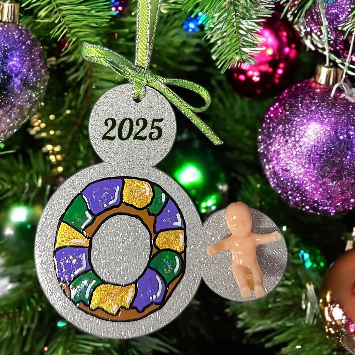Sparkle & Magic: Custom Mouse Ears Ornament for Your Mardi Gras Adventure!