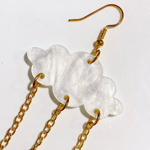 Sparkle in the Rain: Crystal Raindrop Cloud Earrings – Lightweight & Stunning!