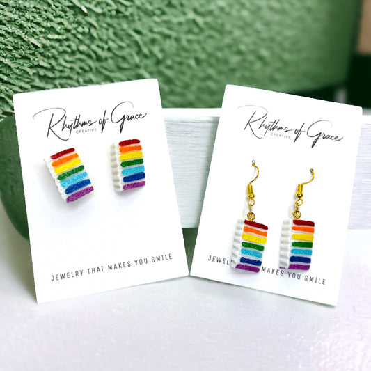 Sweeten Up Your Style with Our Doberge Cake Earrings! 🍰🌈