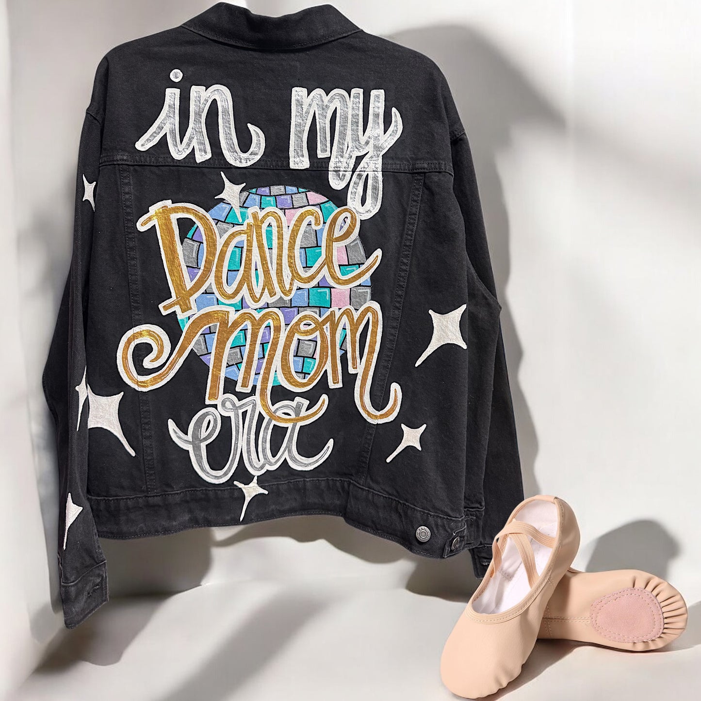 Hand Painted Jean Jacket: “In My Dance Mom Era”