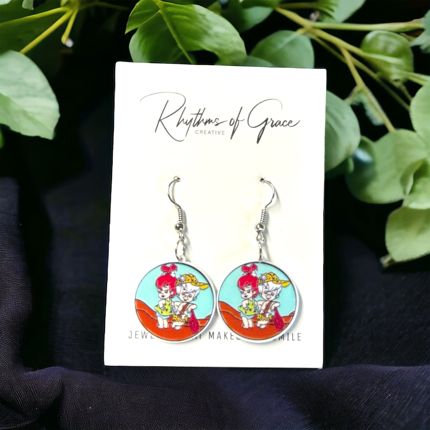 Yabba Dabba Cute! – Flintstones Earrings Featuring Pebbles & Bamm-Bamm 🦴