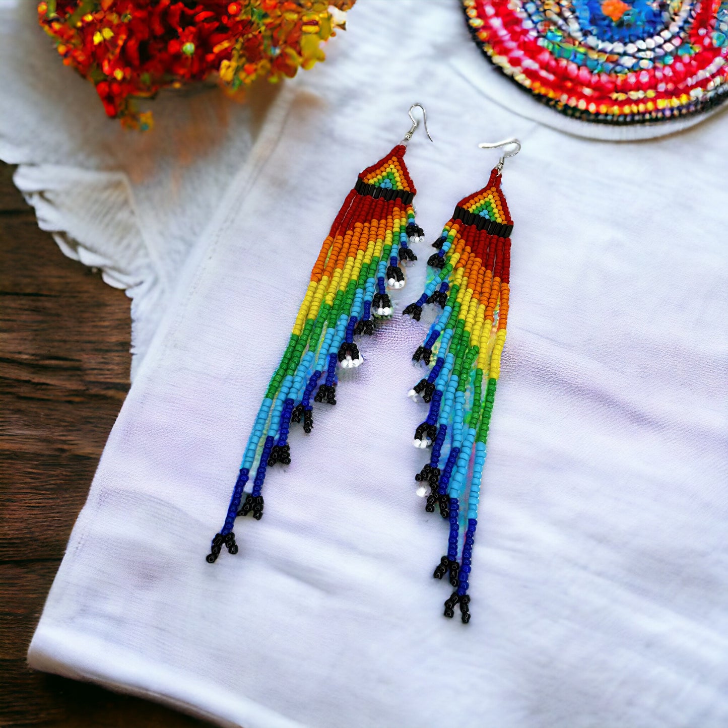 Beaded Rainbow Earrings - Celebrate Your Pride! 🌈
