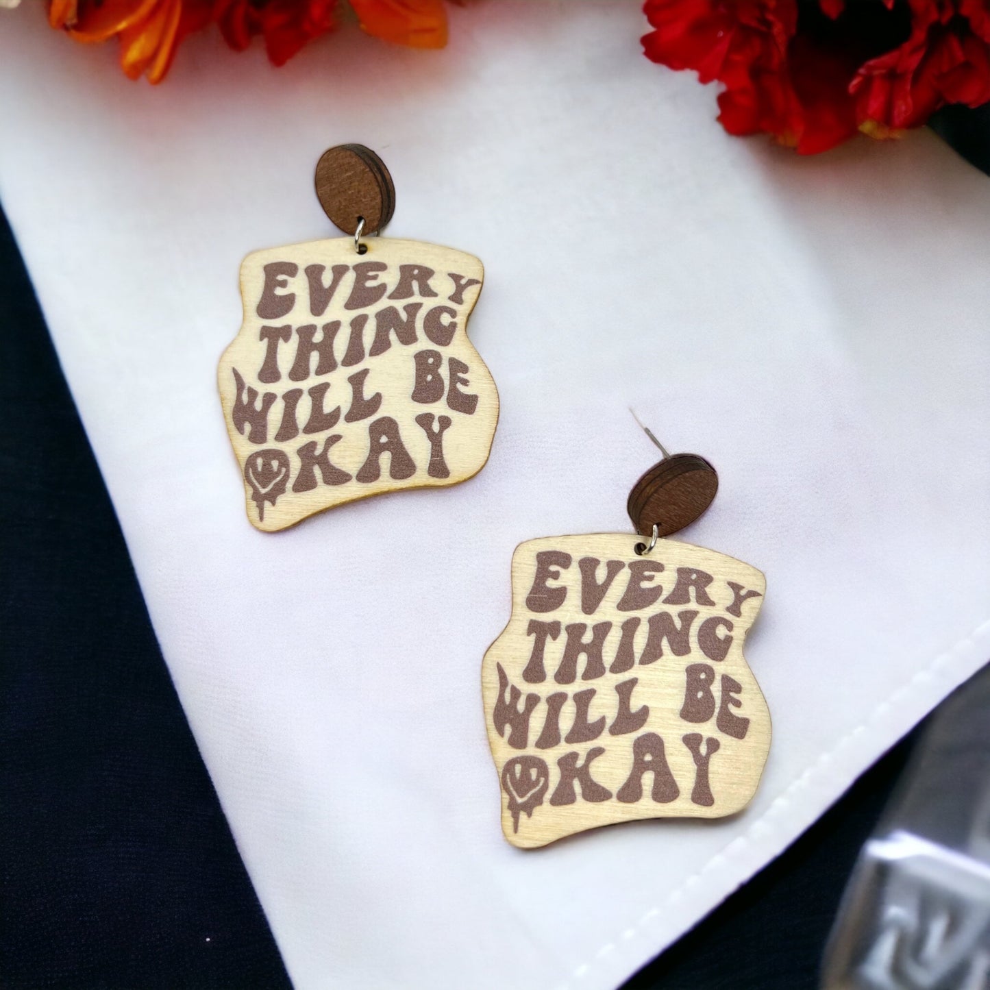 Motivational Dangle Earrings: Wear Your Positivity! 🌟 - Rhythms of Grace Creative