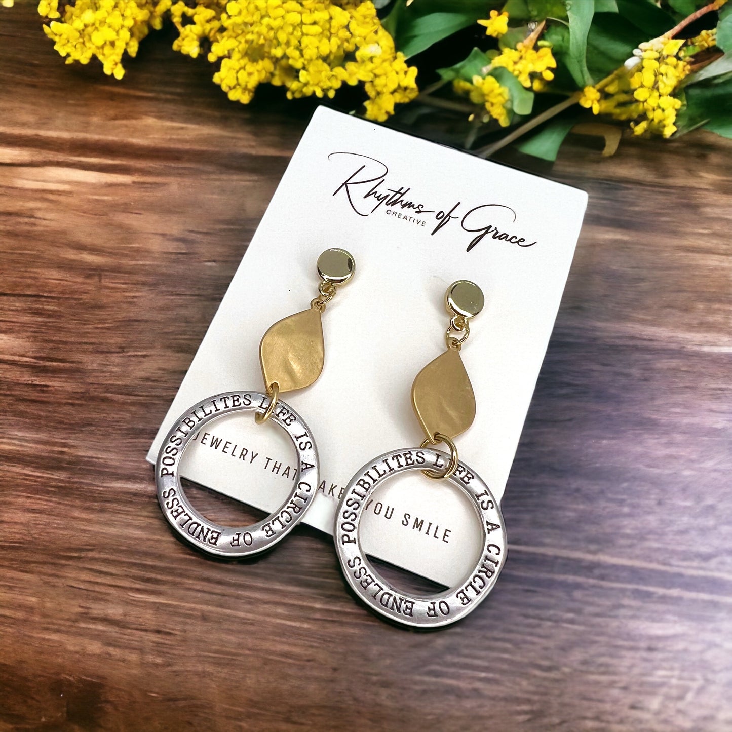 Endless Possibilities in Every Pair: Inspirational Kindness Dangle Earrings - Rhythms of Grace Creative