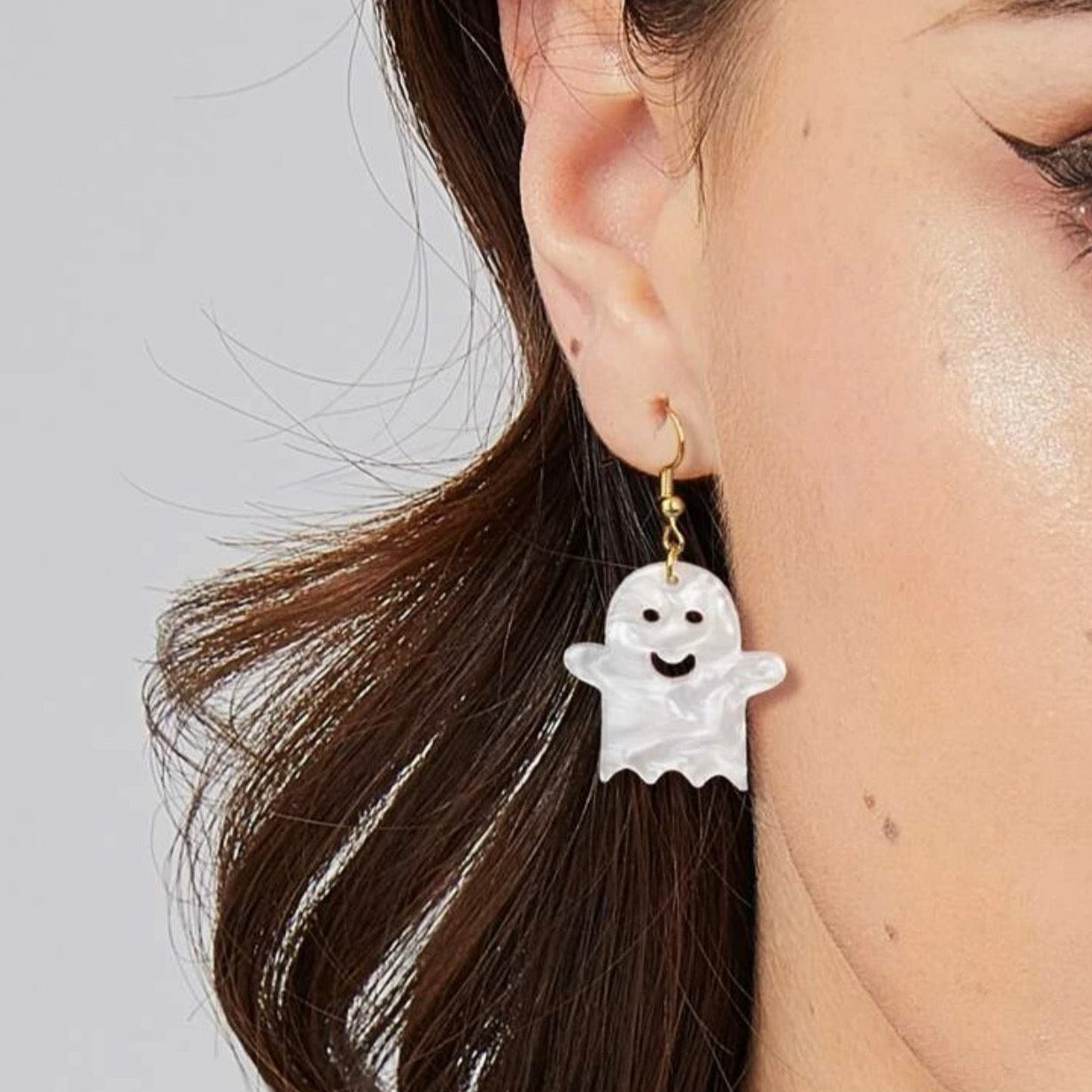 Ghost Earrings - Halloween Accessories , Halloween Earrings, White Ghost, Ghost Accessories, Halloween Teacher - Rhythms of Grace Creative