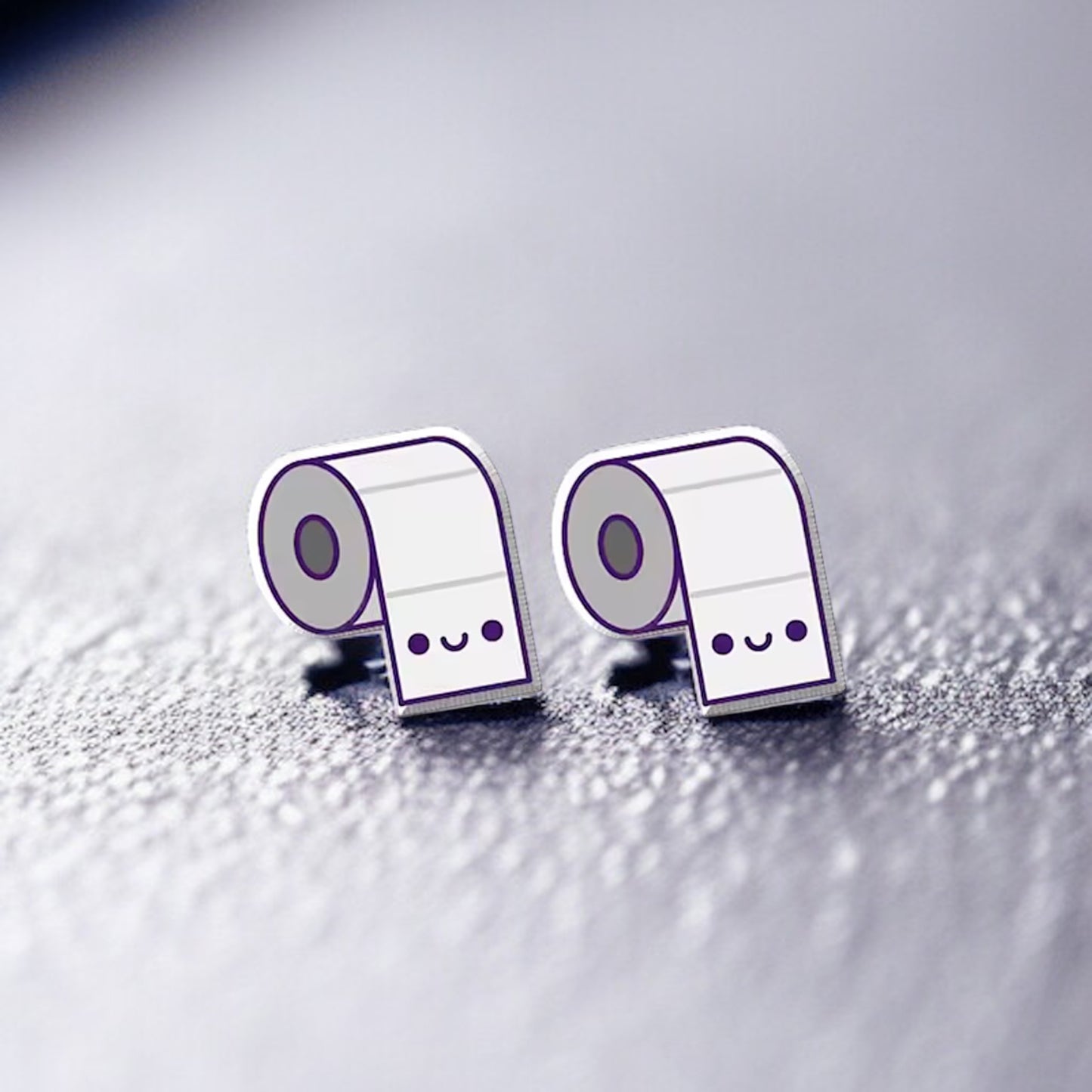 Quirky Toilet Paper Stud Earrings - Humor for Your Ears!
