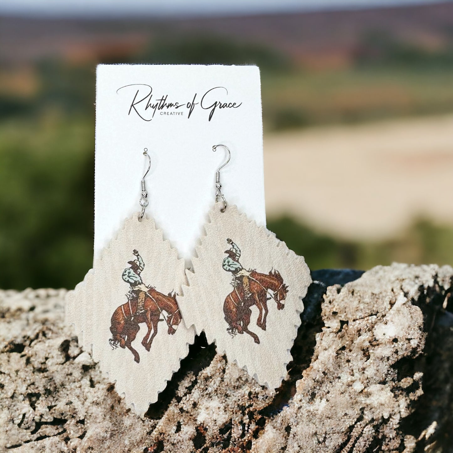 Rustic Western Rodeo Dangle Earrings