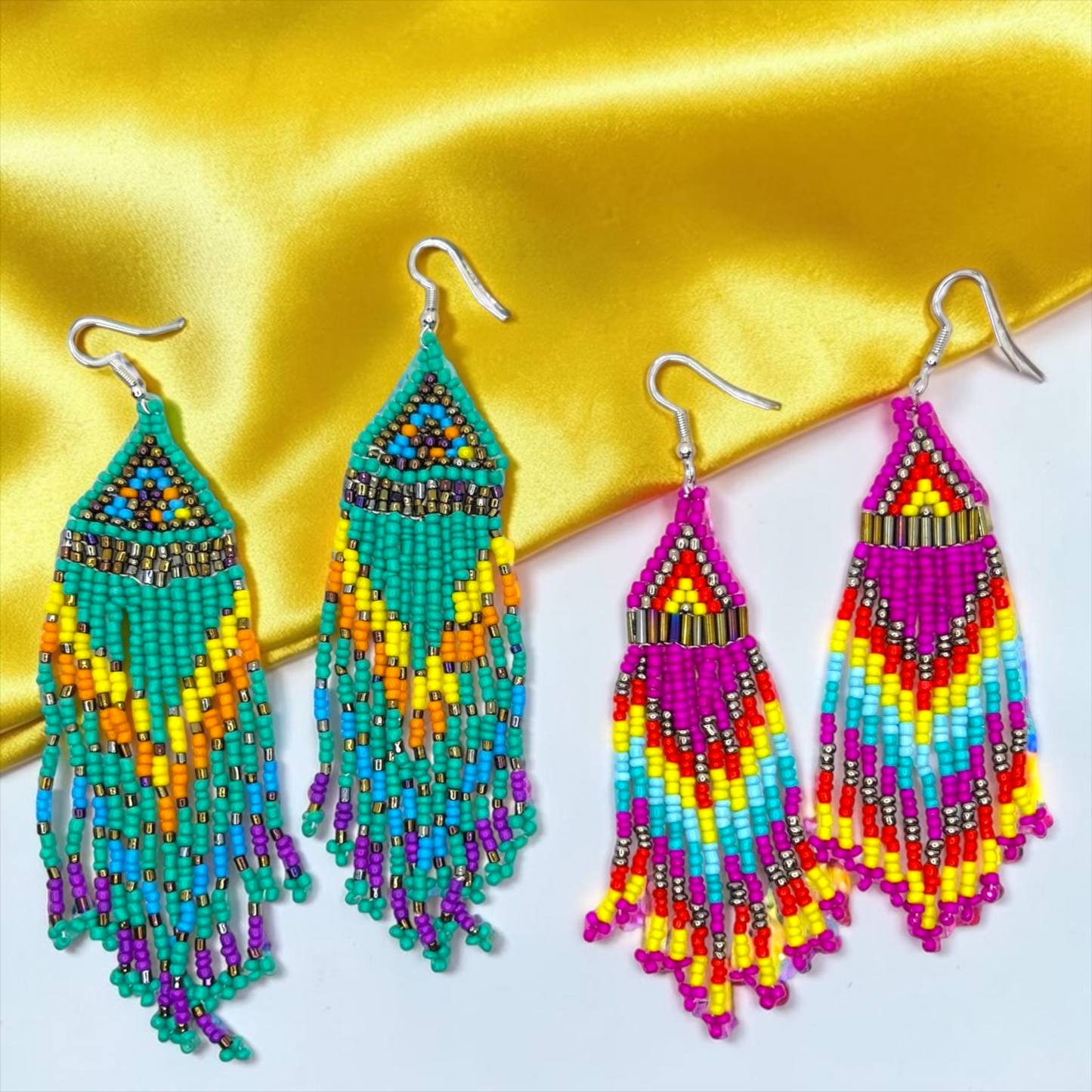 Festival Babe Beaded Fringe Earrings | Bold Boho Statement Earrings | Western Boutique Jewelry