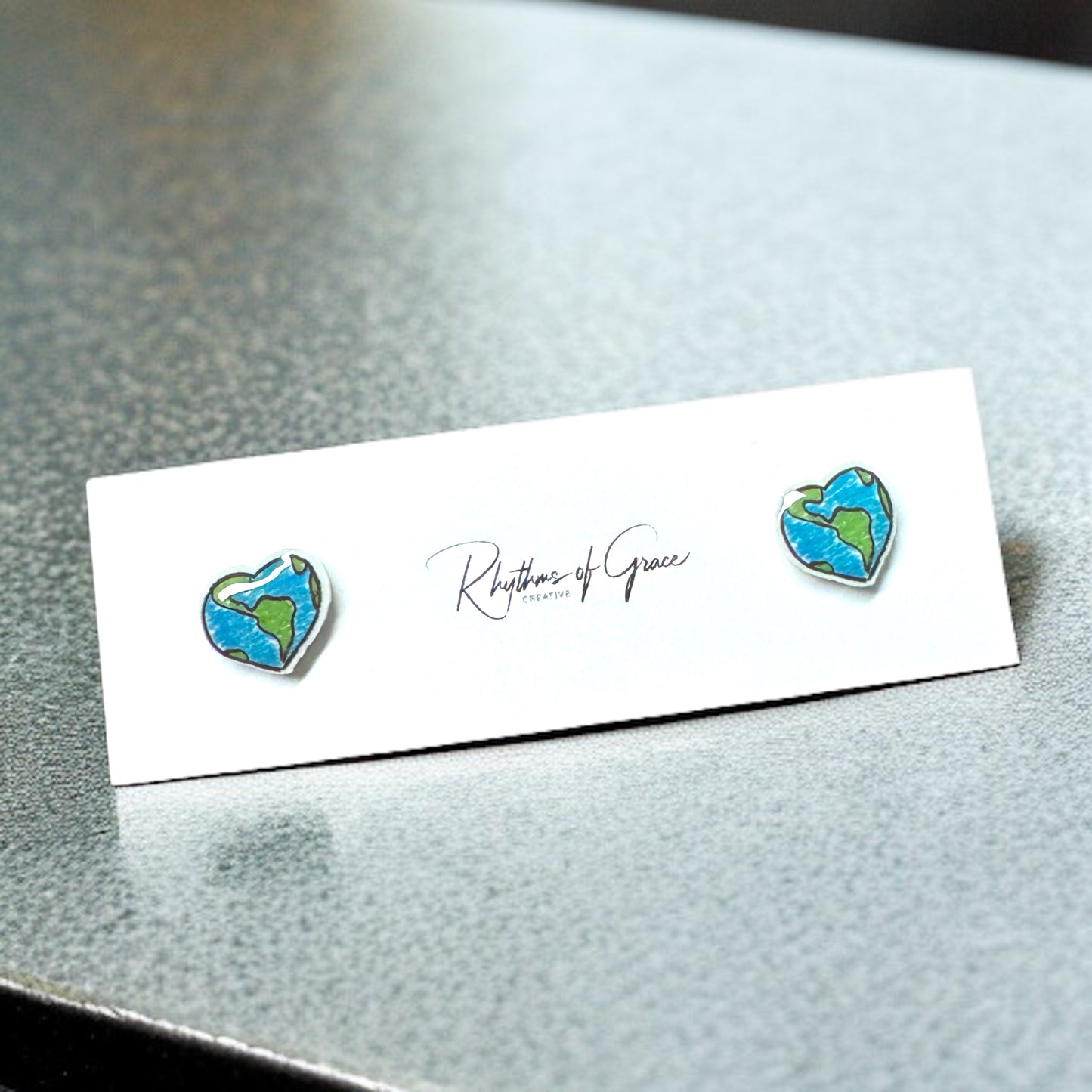 Mother Earth Heart Earrings - Handmade with Love! 🌎