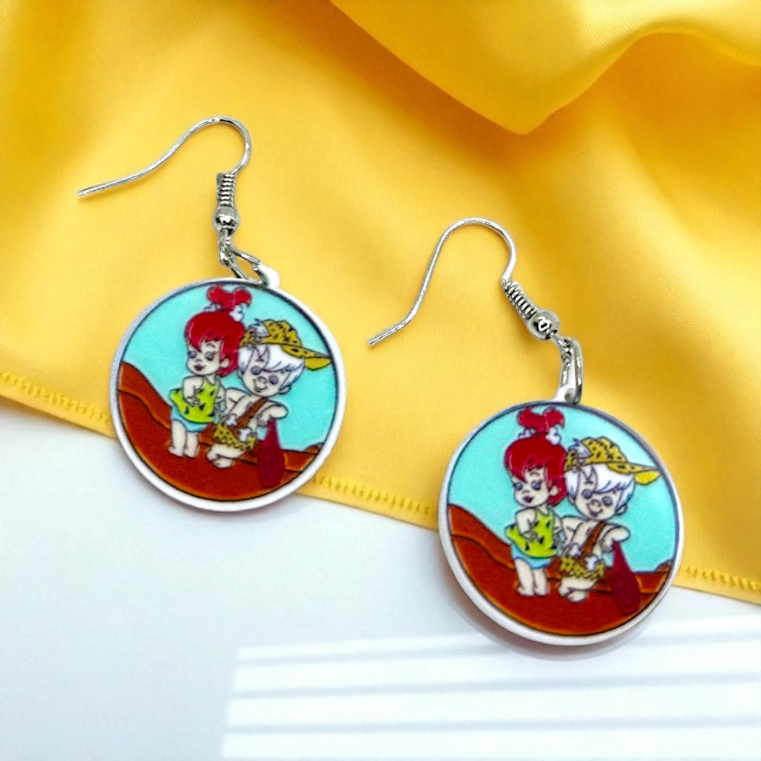 Yabba Dabba Cute! – Flintstones Earrings Featuring Pebbles & Bamm-Bamm 🦴