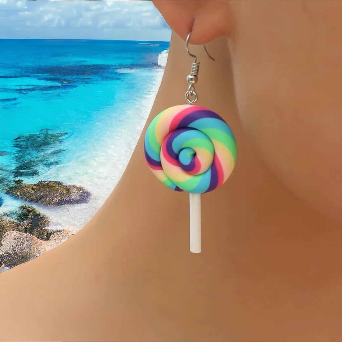 Rainbow Lollipop Earrings - Sweeten Your Style!
