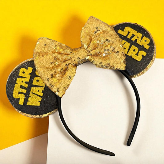 Star Wars Inspired Sequin Mouse Ears Headband, Darth Vader, Stormtrooper, NEW