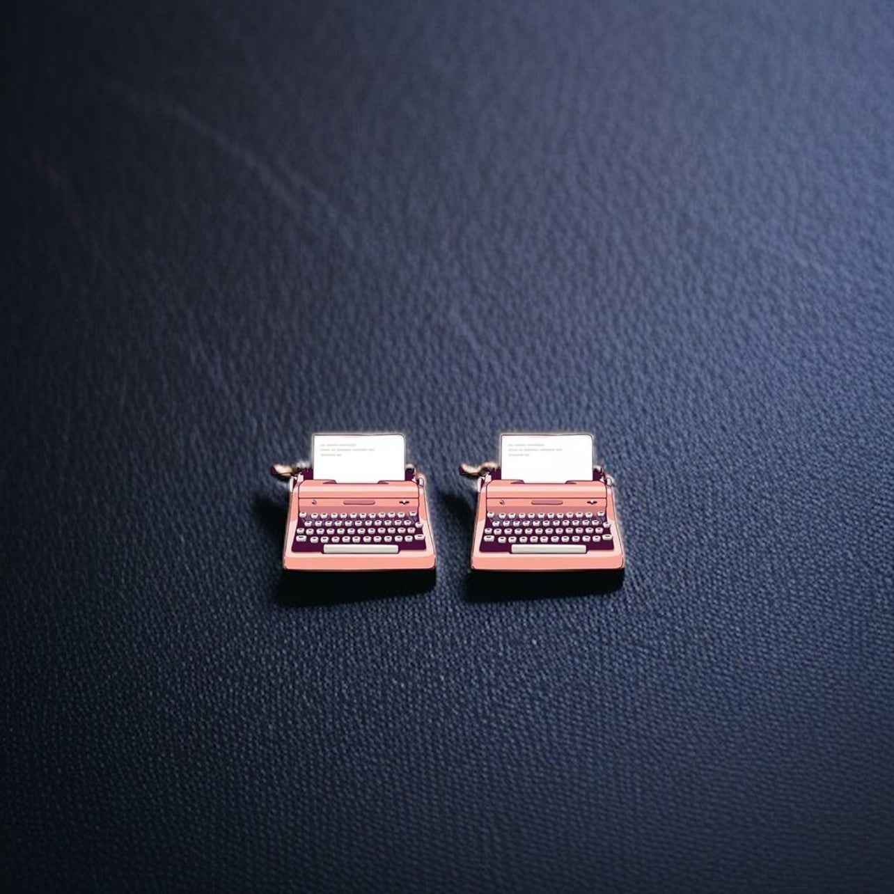 Pink Typewriter Stud Earrings: A Vintage Whimsy!