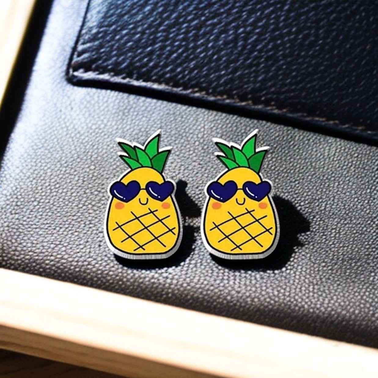 Pineapple Paradise: Handmade Food Stud Earrings 🍍