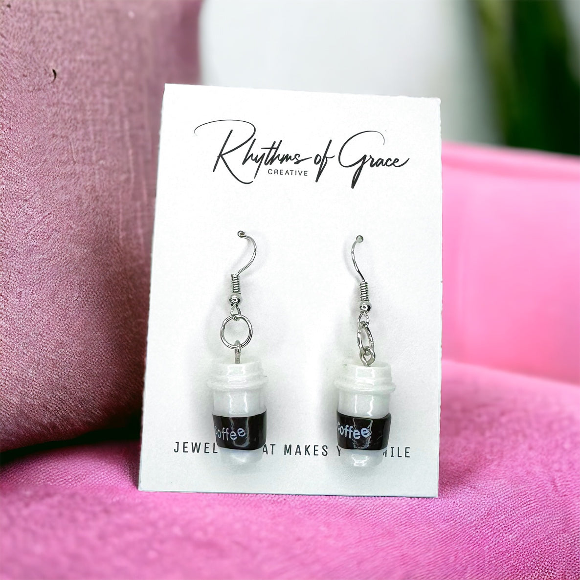Brew-tiful Vibes: Coffee Cup Dangle Earrings for Caffeine Queens & Cold Brew Babes!☕