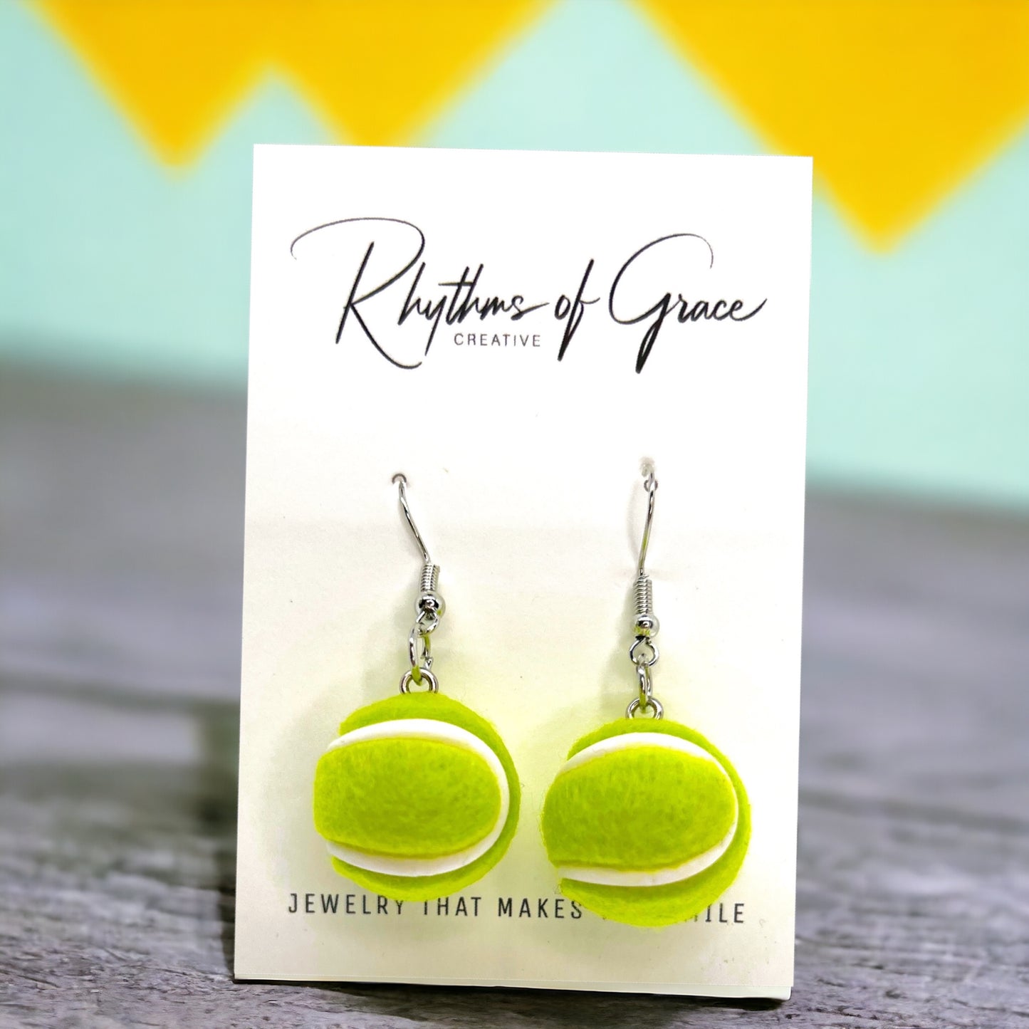 Game, Set, Match: Tennis Ball Earrings – Serve Up Style!