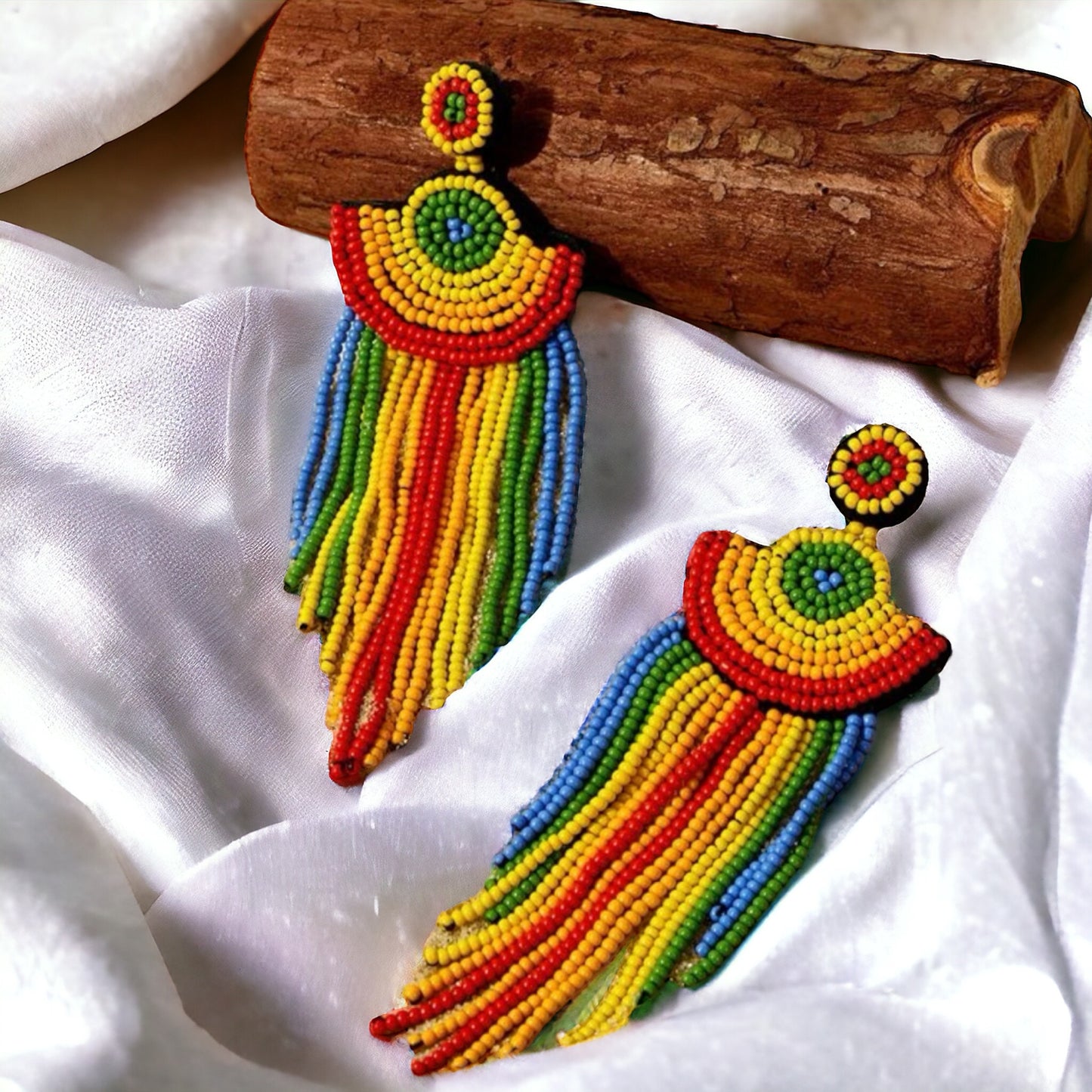Rainbow Radiance: Boho Chic Beaded Earrings for Every Celebration!