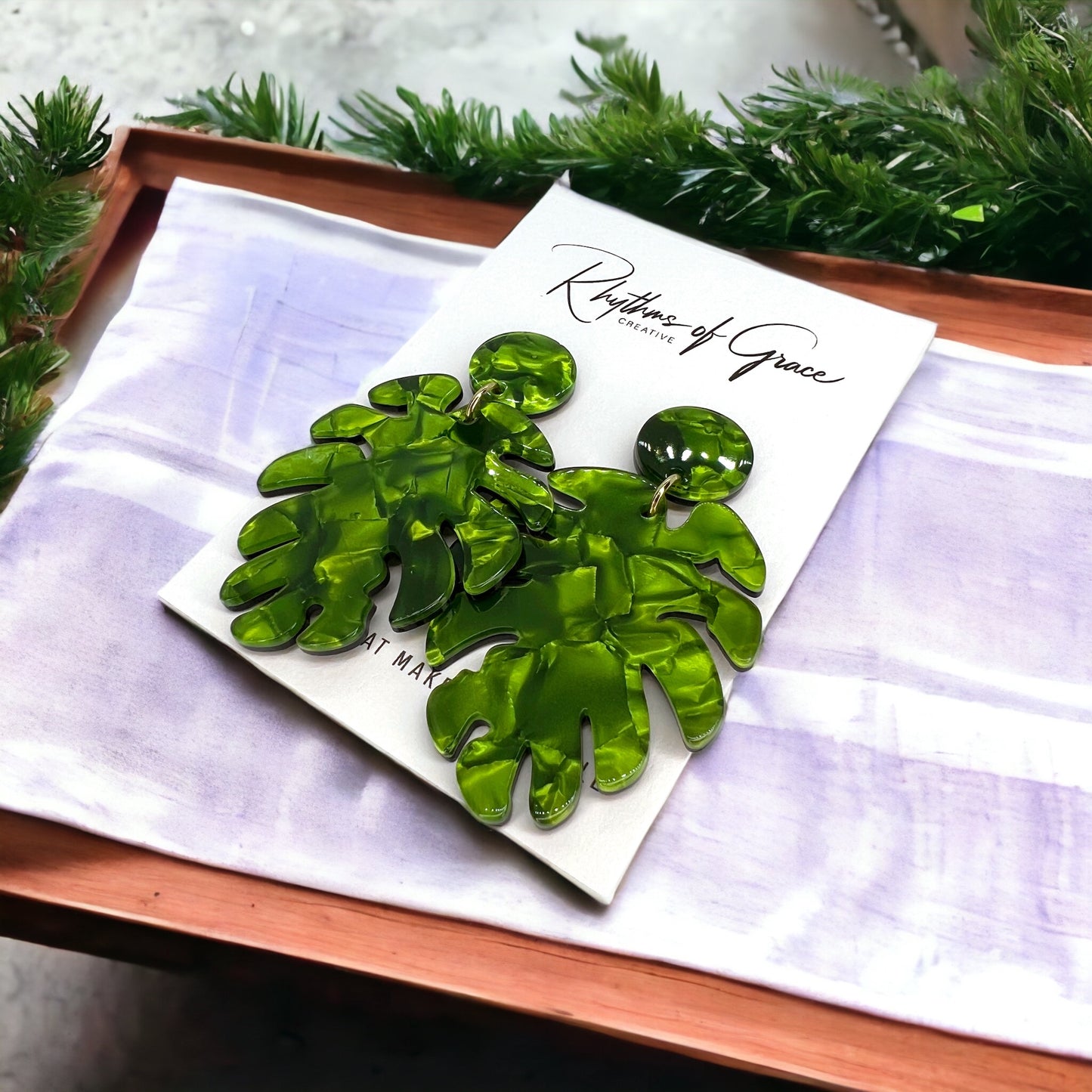 Green Plant Earrings - Embrace Botanical Elegance! 🌿 - Rhythms of Grace Creative