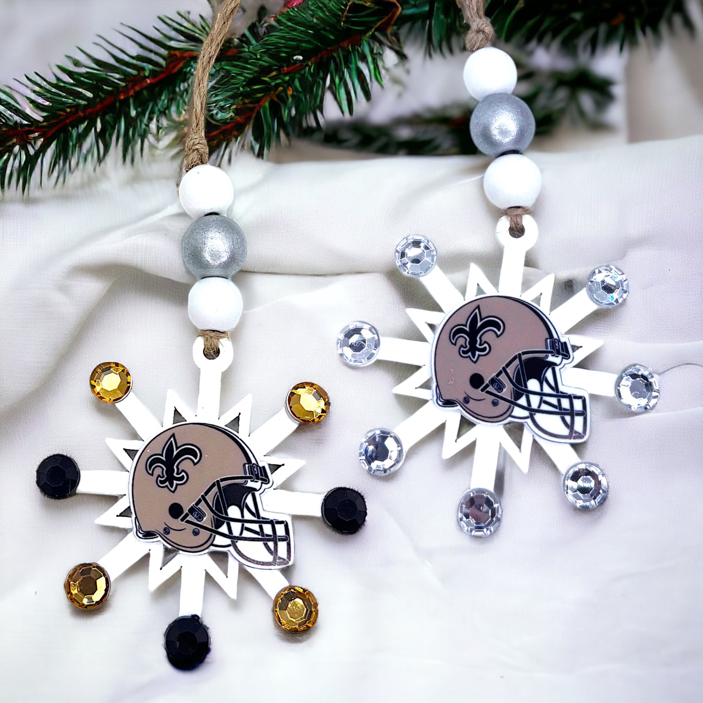 Saintsational Holiday Cheer: Handmade New Orleans Saints Snowflake Ornament!
