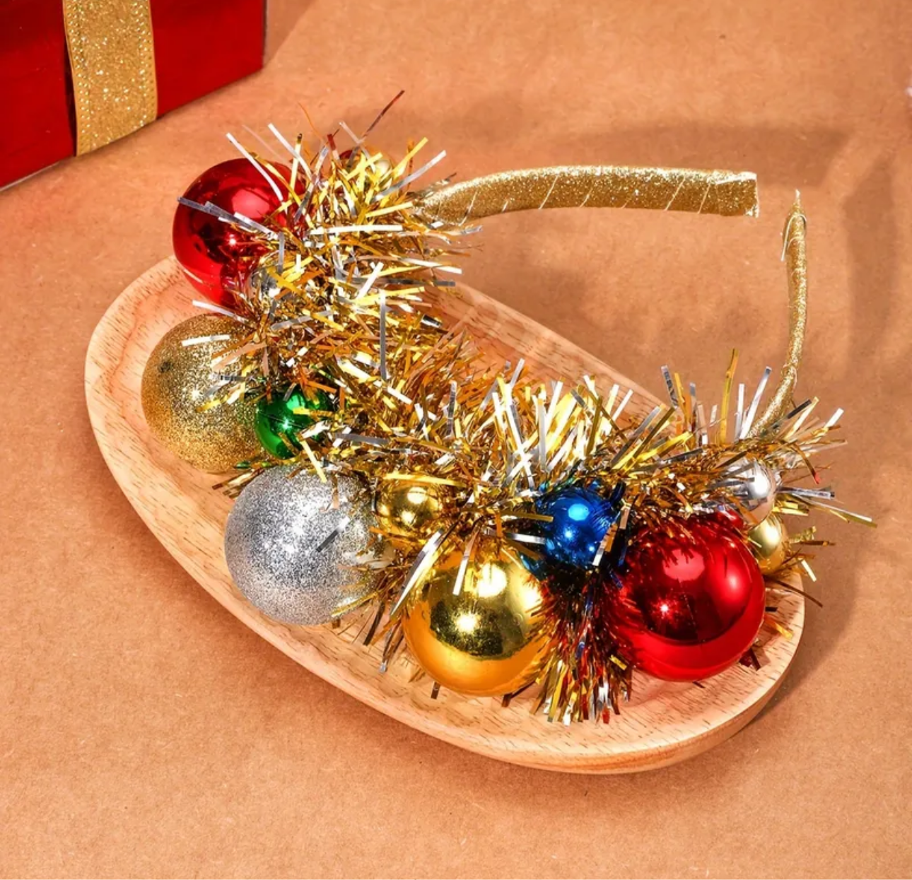 Ho Ho Ho-liday Glam: Red & Green Christmas Ornament Headband!