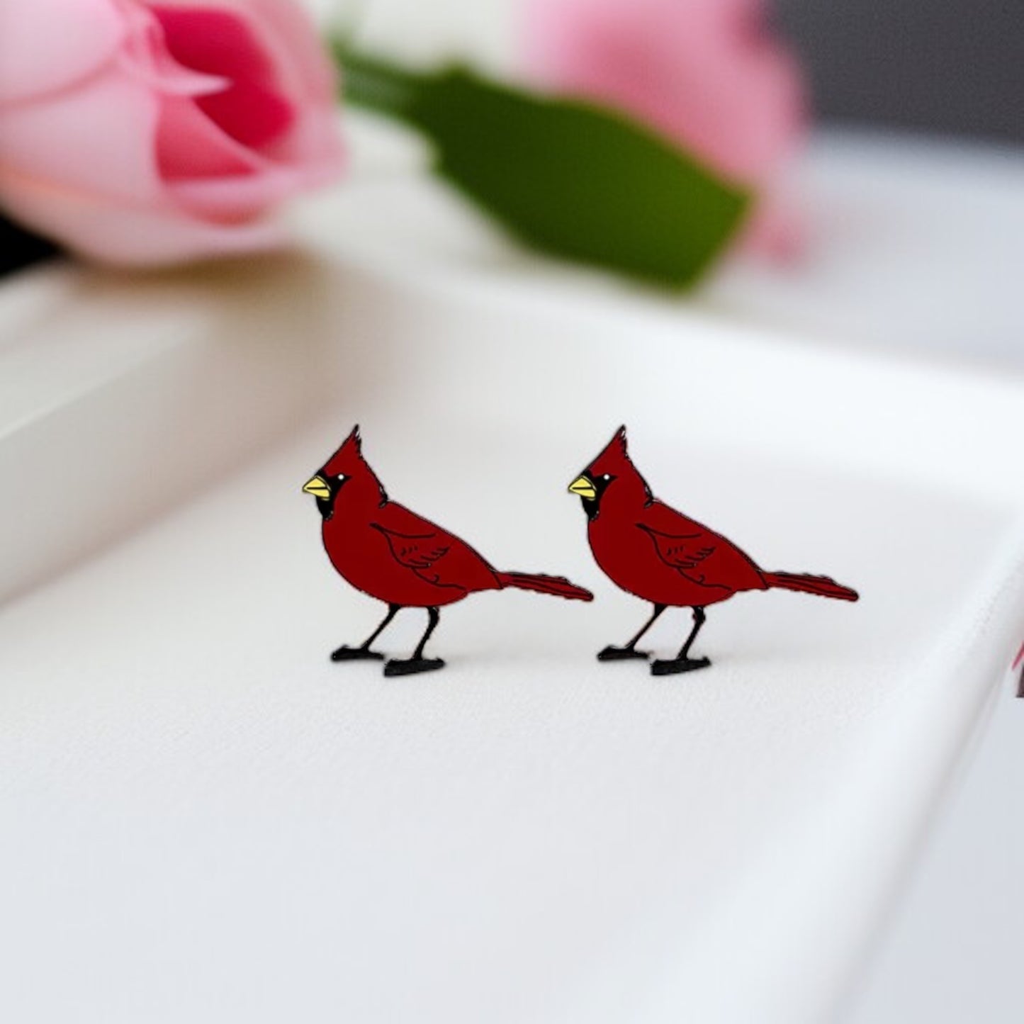 Whimsical Red Cardinal Stud Earrings: Adorable Nature-Inspired Charm!
