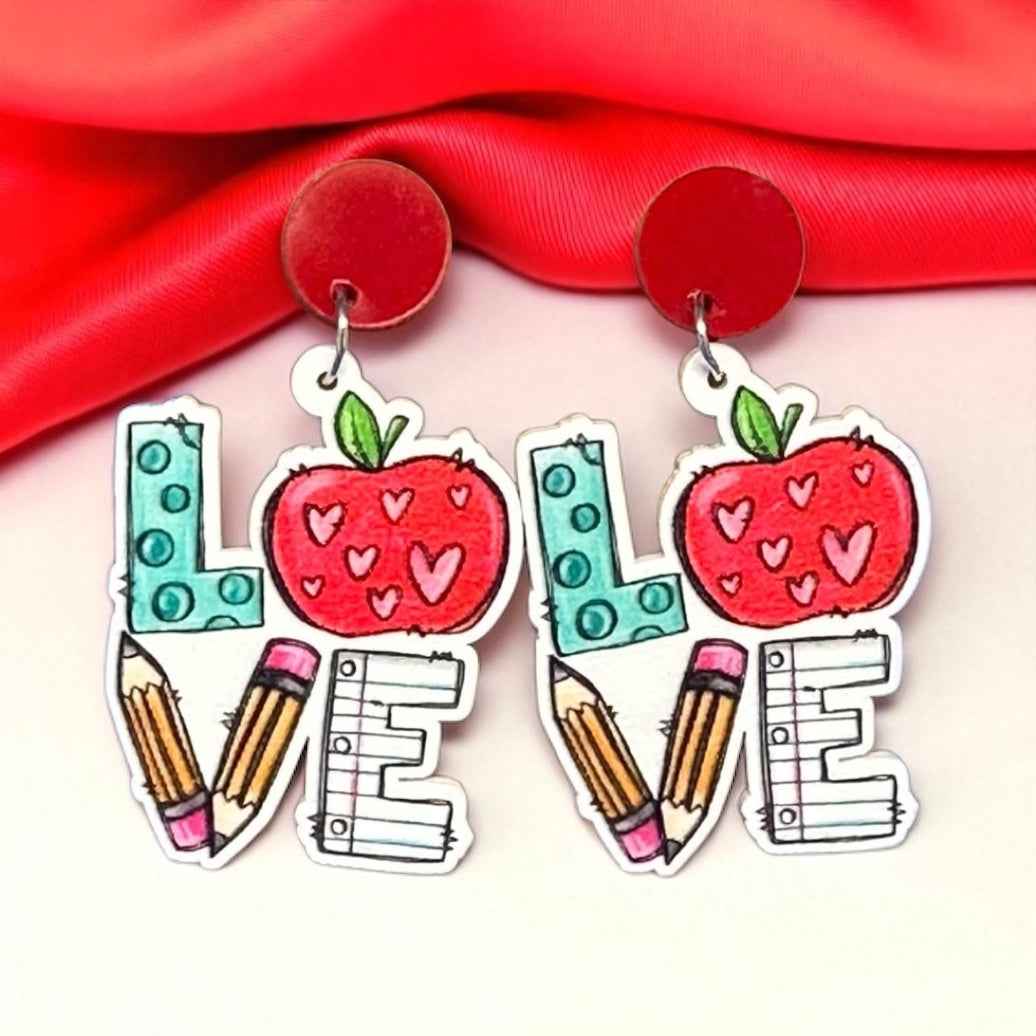 Chic & Cheerful: ‘I Love Teaching’ Earrings!