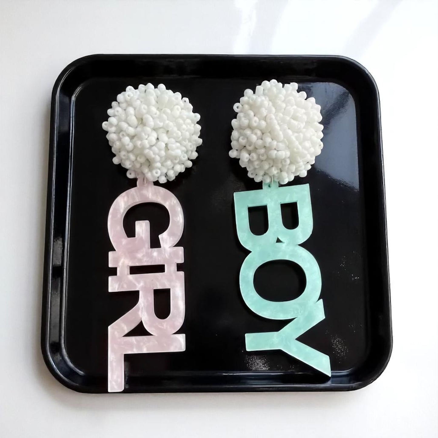 Gender Reveal Dangle Earrings: Share the Surprise in Style