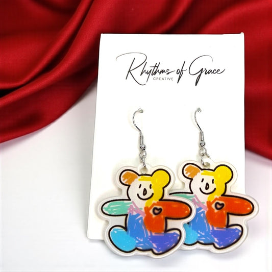 Teddy Bear Earrings - Whimsical Charm for the Young at Heart! 🧸