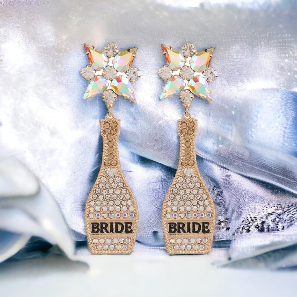 Radiant Rhinestone Bridal Earrings: Sparkle Your Way to 'I Do'!