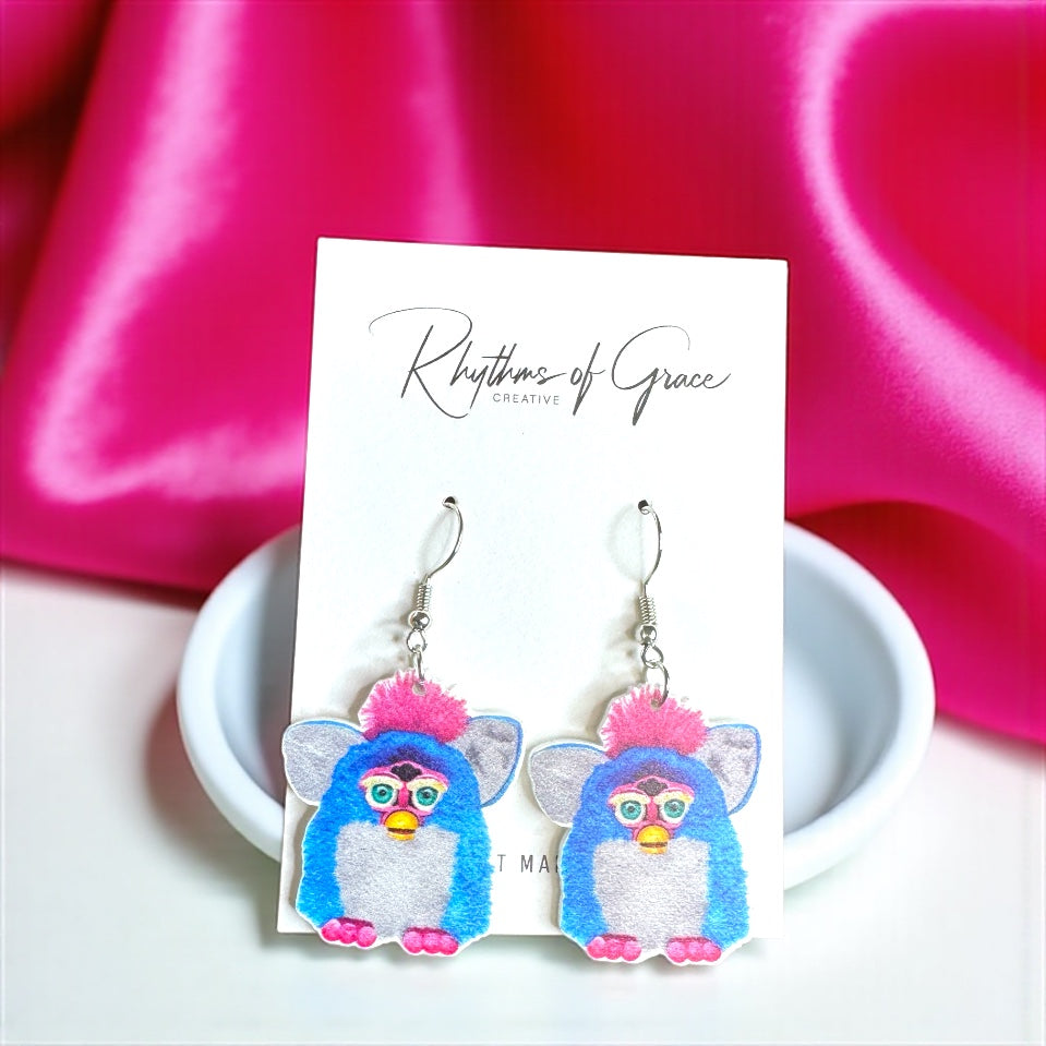Furby Frenzy: Nostalgic Drop Earrings for Playful Hearts! - Rhythms of Grace Creative