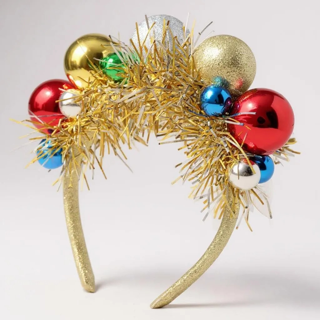 Ho Ho Ho-liday Glam: Red & Green Christmas Ornament Headband!