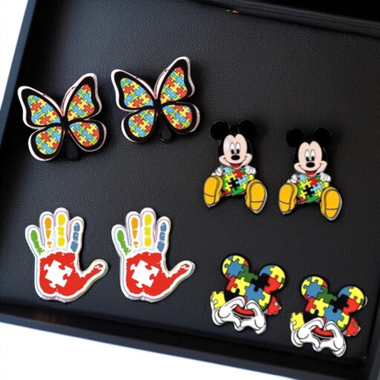 Stand Out for a Cause: Charming Autism Awareness Studs!