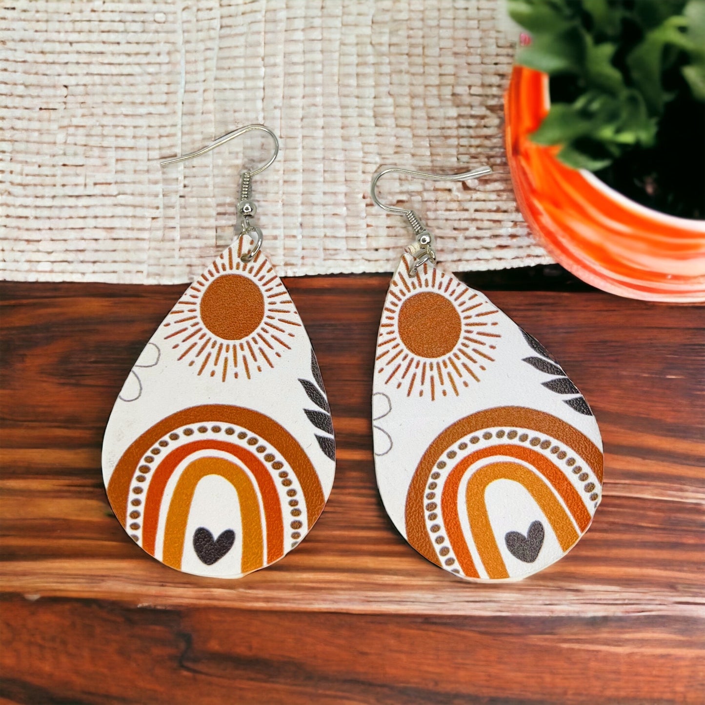 Earth Tones Earrings - Neutral Earrings, Boho Chic, Teardrop Earrings, Bohemian Style - Rhythms of Grace Creative