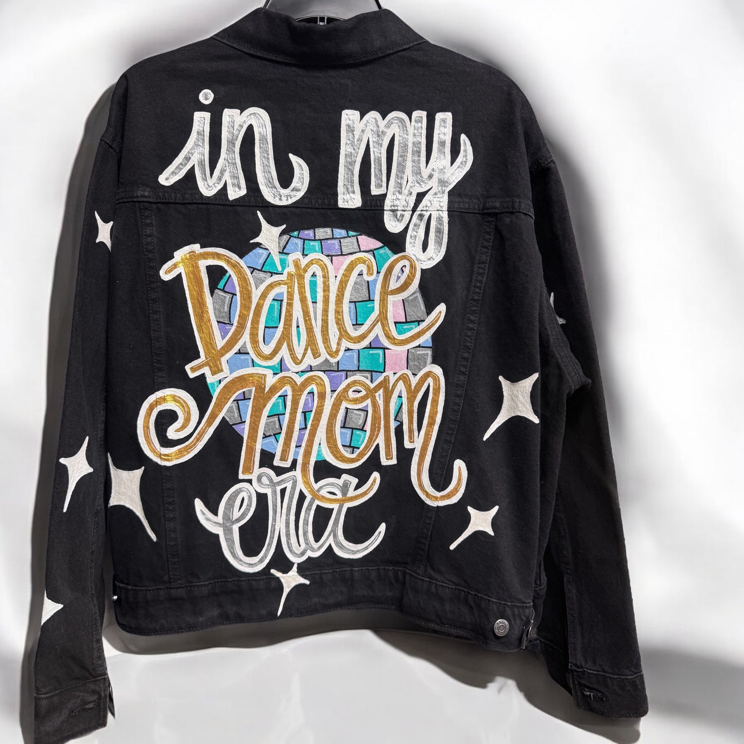 Hand Painted Jean Jacket: “In My Dance Mom Era”