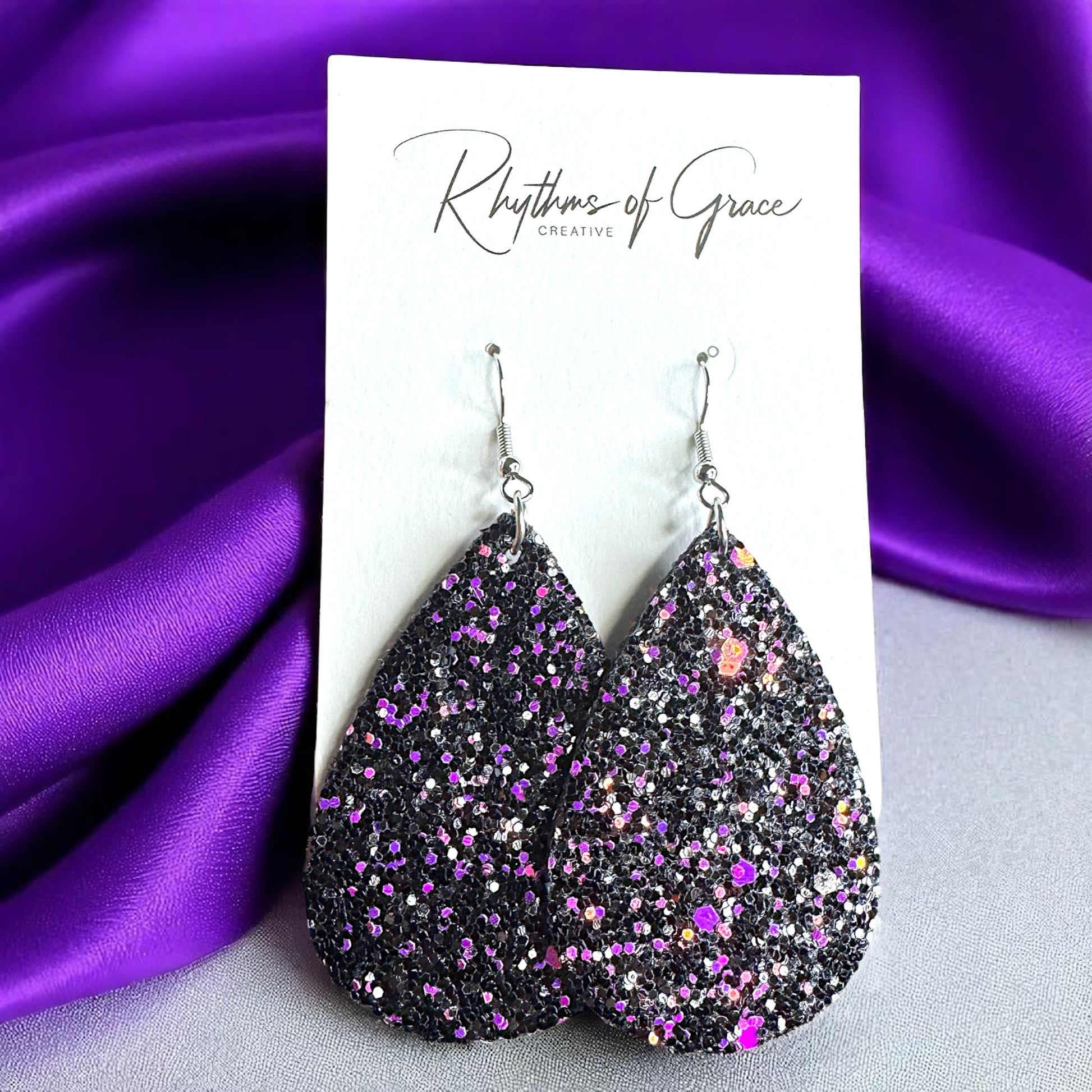 Sparkle & Shine: Glitter Teardrop Dangle Earrings ✨ - Rhythms of Grace Creative