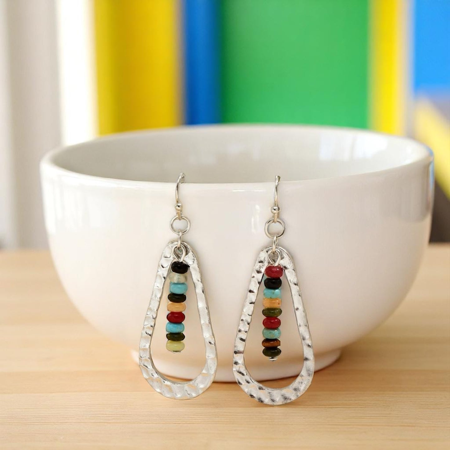 Vibrant Silver Boho Chic Dangle Earrings for Effortless Style