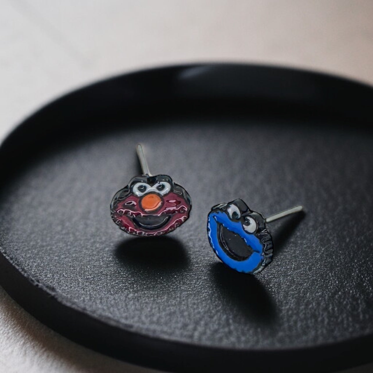 Monster Mash-Up: Colorful Elmo & Cookie Monster Stud Earrings!