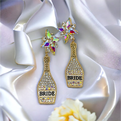 Rhinestone Bridal Earrings - Bridal Shower, Bridal Accessories, Rhinestone Earrings, Engagement Party, Honeymoon, Bridal Earrings, Bridal Accessories, Bride Tribe, Bachelorette