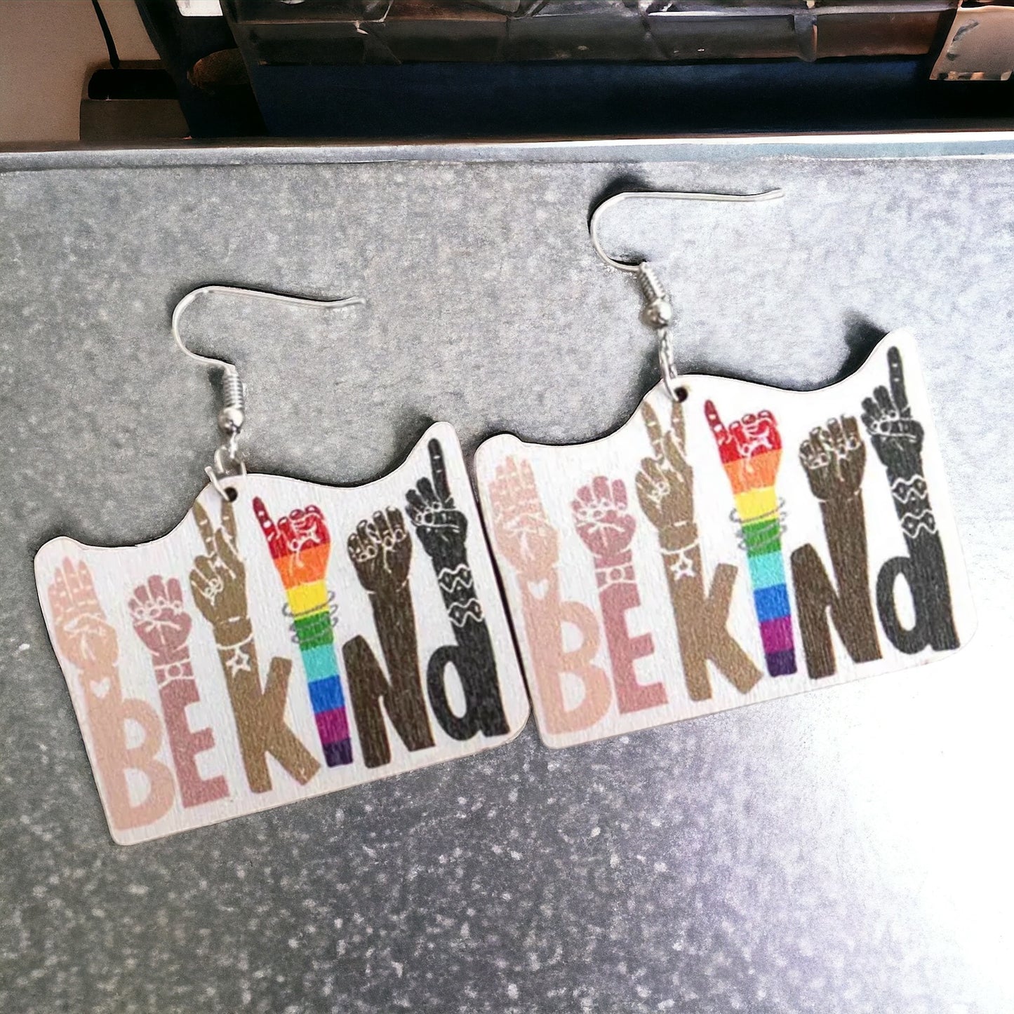 Be Kind Rainbow Earrings – Celebrate PRIDE and Diversity!