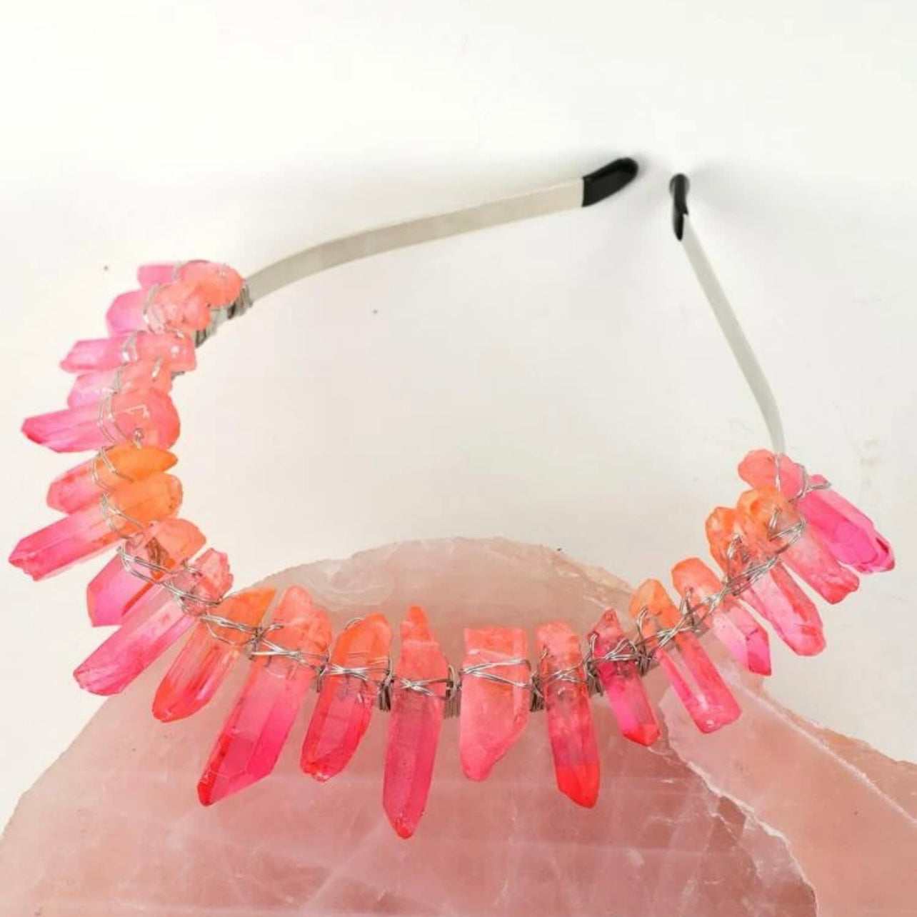 Enchanting Pink Crystal Goddess Headband – Unleash Your Inner Royalty! - Rhythms of Grace Creative